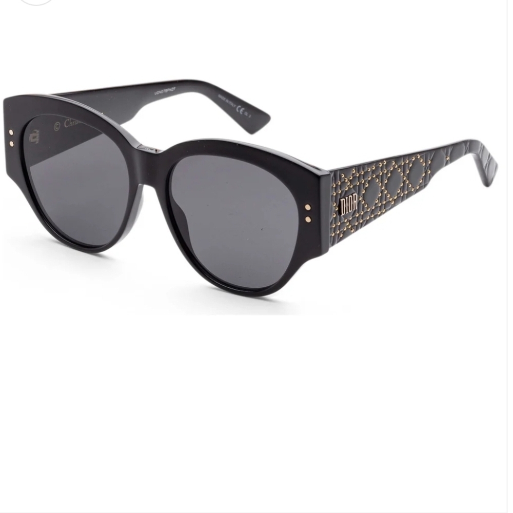 Christian DiorLady Studs Women's Black Round Sunglasses